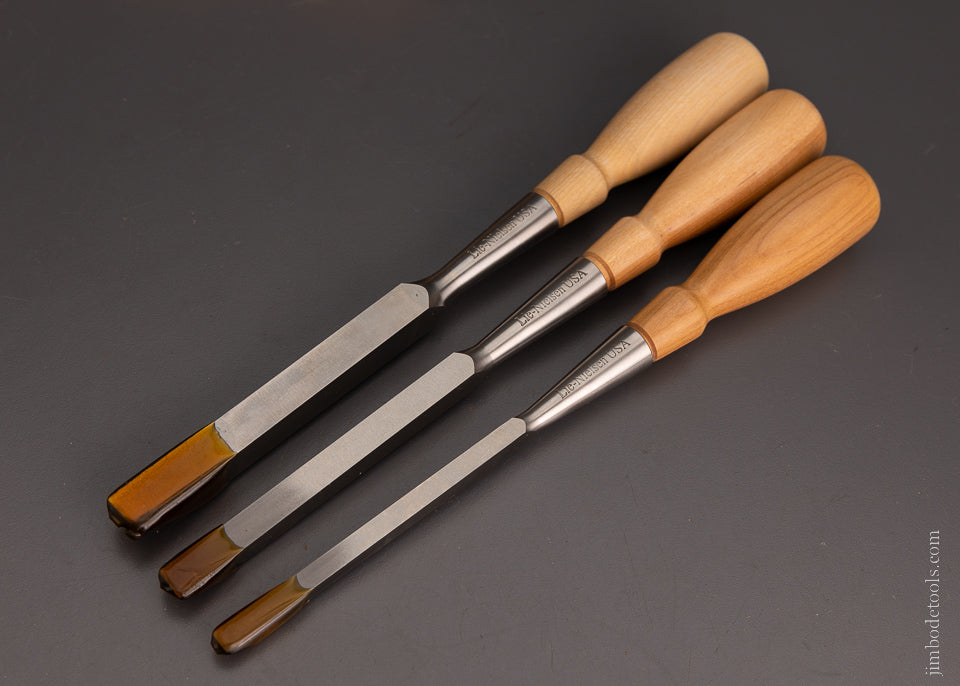 Hard-to-find Set of 3 LIE NIELSEN Mortise Chisels Mint in Box - 104474