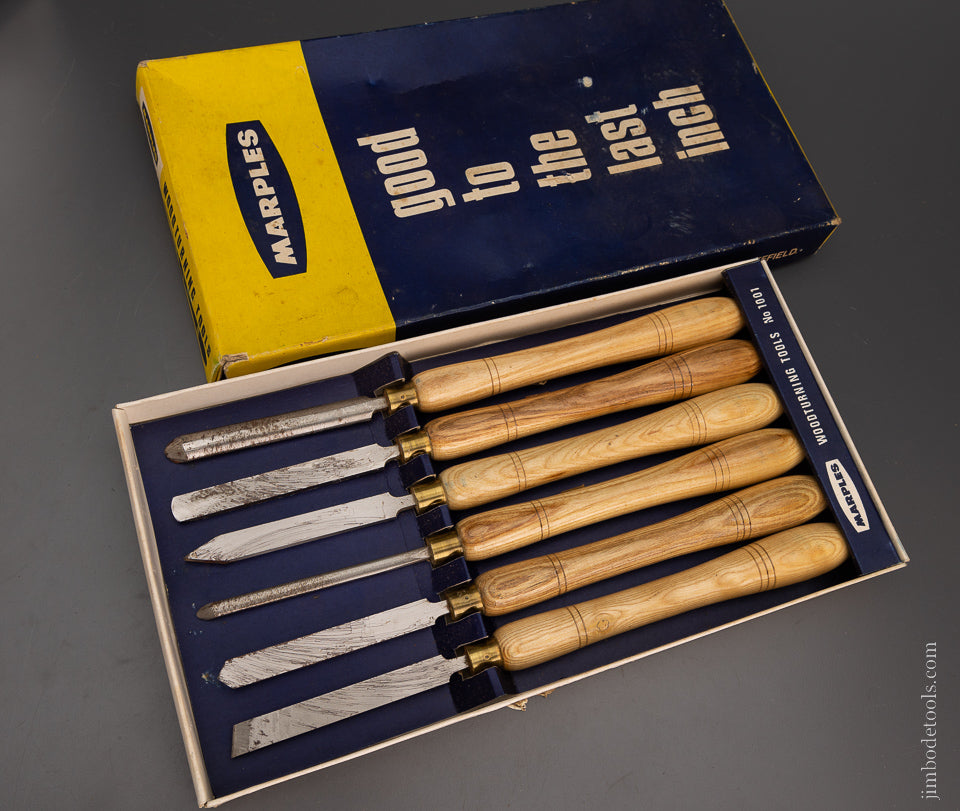 Set of 6 MARPLES Woodturning Tools Near Mint in Box - 104801