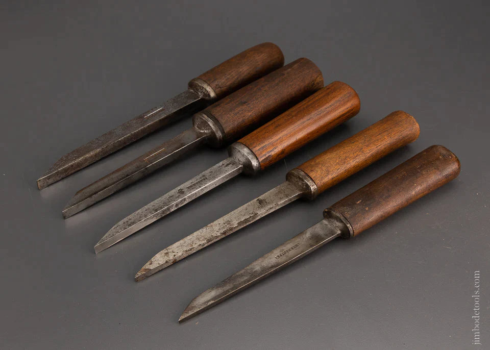Great Set of 5 I. & H. SORBY Pig Sticker Mortise Chisels - 106062