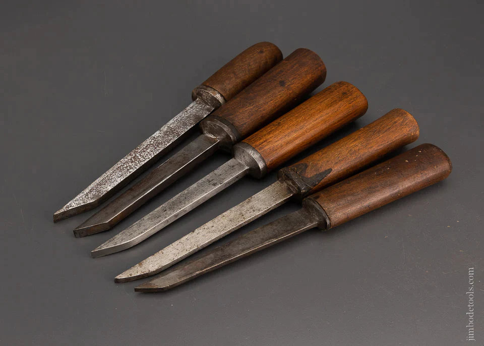 Great Set of 5 I. & H. SORBY Pig Sticker Mortise Chisels - 106062