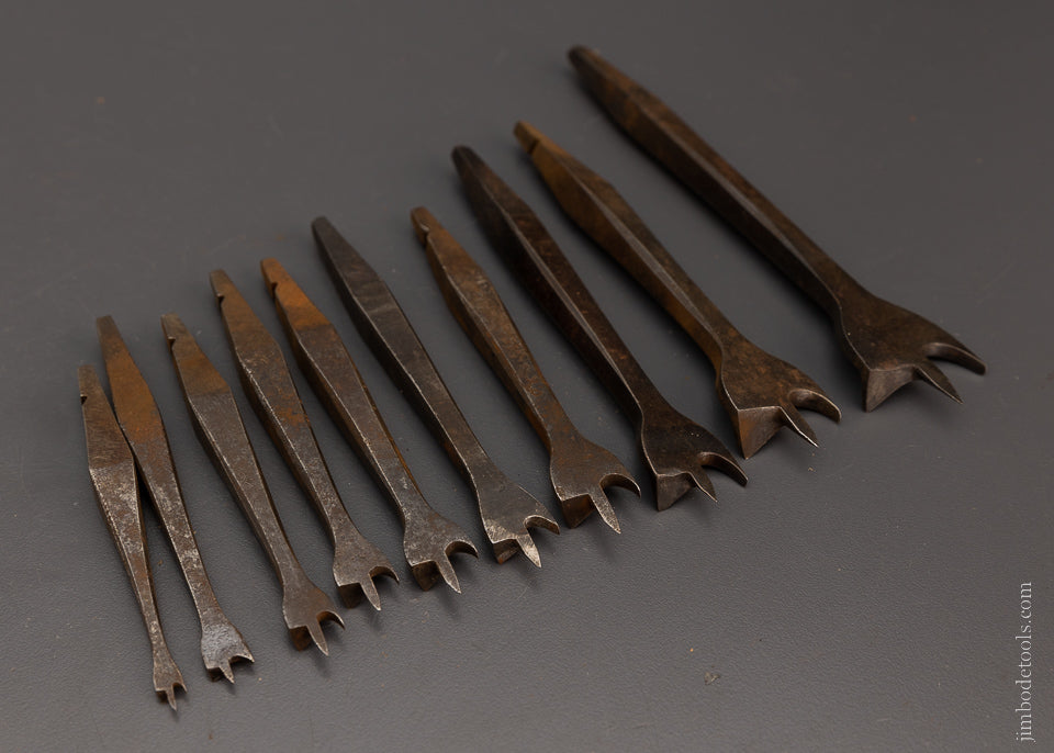 Working Set of 16 19th Century Center Bits for Bit Brace - 106325