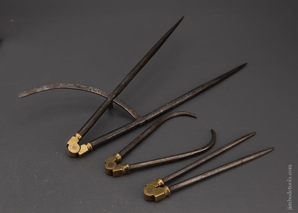 Remarkable Set of Brass & Steel Dividers & Calipers 6-14 Inches Long ...