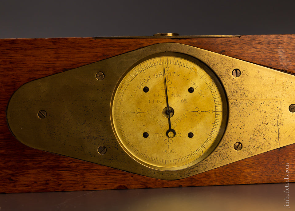 Rare & Fine “T.F. DECK GRAVITY LEVEL CO.” Patented Inclinometer - 106728