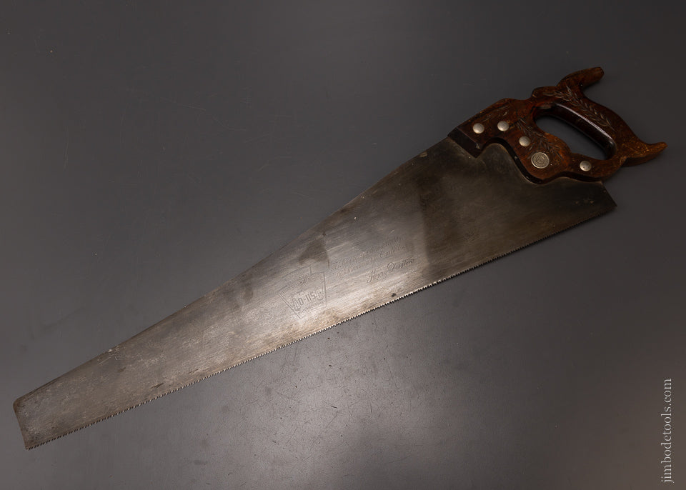 Beautiful DISSTON No. 115 Rosewood Handle VICTORY Hand Saw - 106742