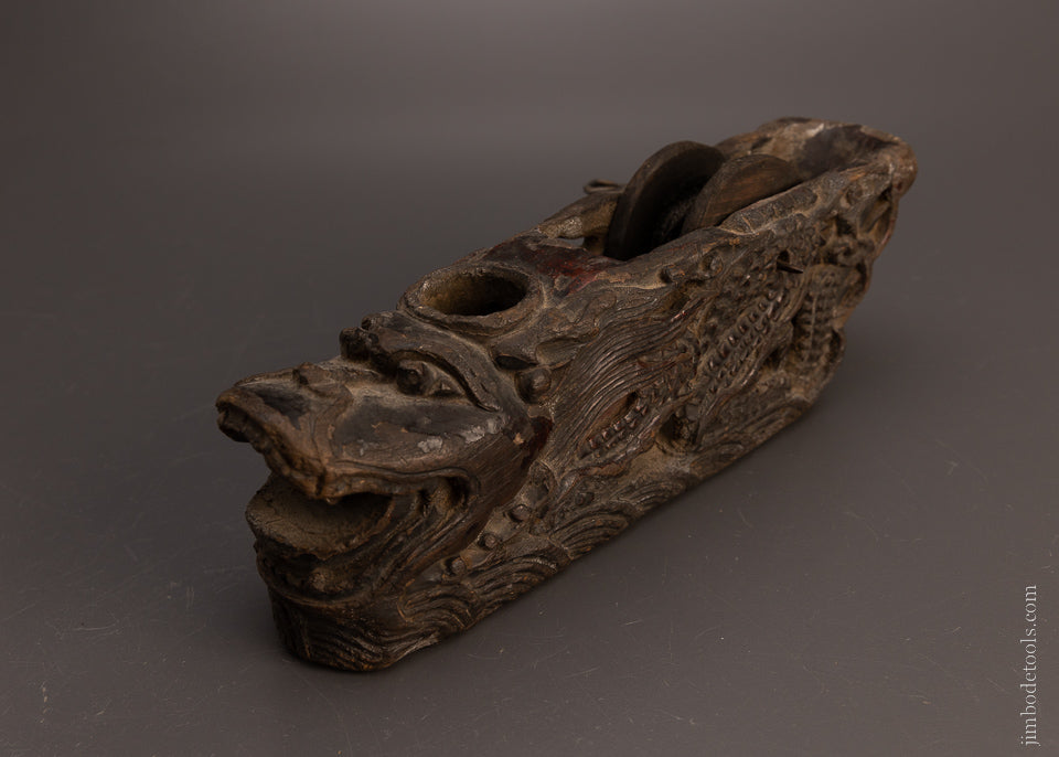 Stunning Carved Dragon Sumitsubo Japanese Ink Line - 106801