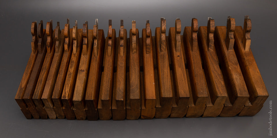 Fine Complete Set of 18 Hollow & Round Moulding Planes by SANDUSKY TOOL CO. - 106877