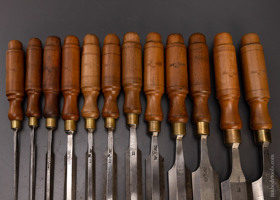Fine & Complete Set of 12 BUCK BROS. Bevel Edge Chisels - 107130