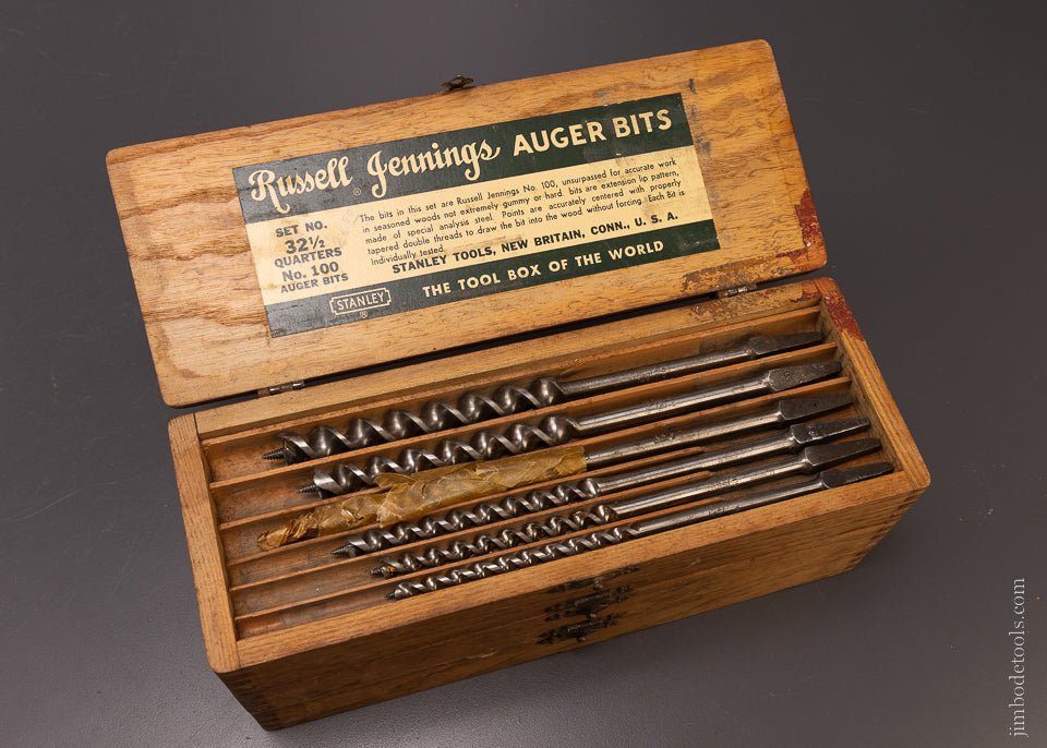 Fine Set of 13 RUSSELL JENNINGS Auger Bits in its Original 3 Tiered Box - 107247