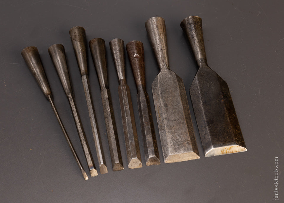 8 JAMES SWAN Chisels 1/8 to 1 1/2 Inch Sizes - 107419