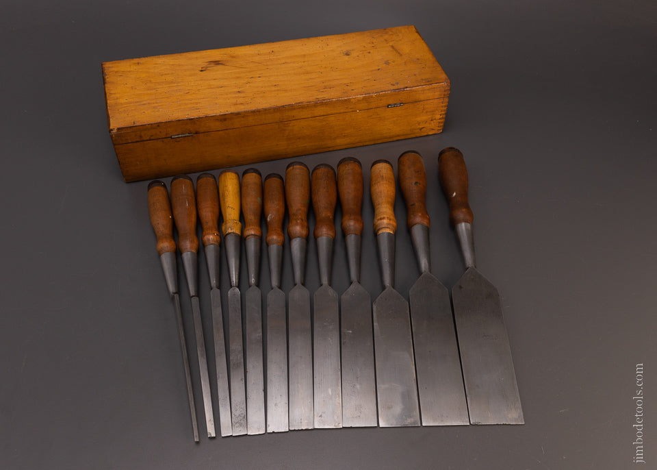 JENNINGS Set of 12 Socket Firmer Chisels in Original Box - 107437