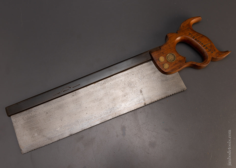 Early DISSTON Pre- SON Back Saw with Eagle Medallion - 107506