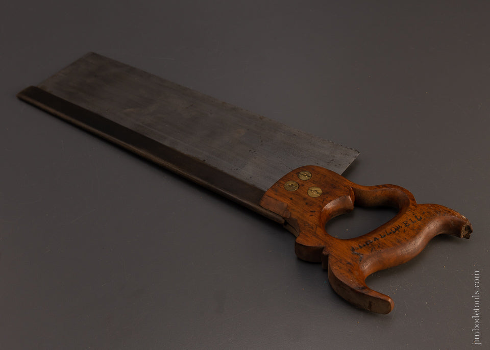 Early DISSTON Pre- SON Back Saw with Eagle Medallion - 107506