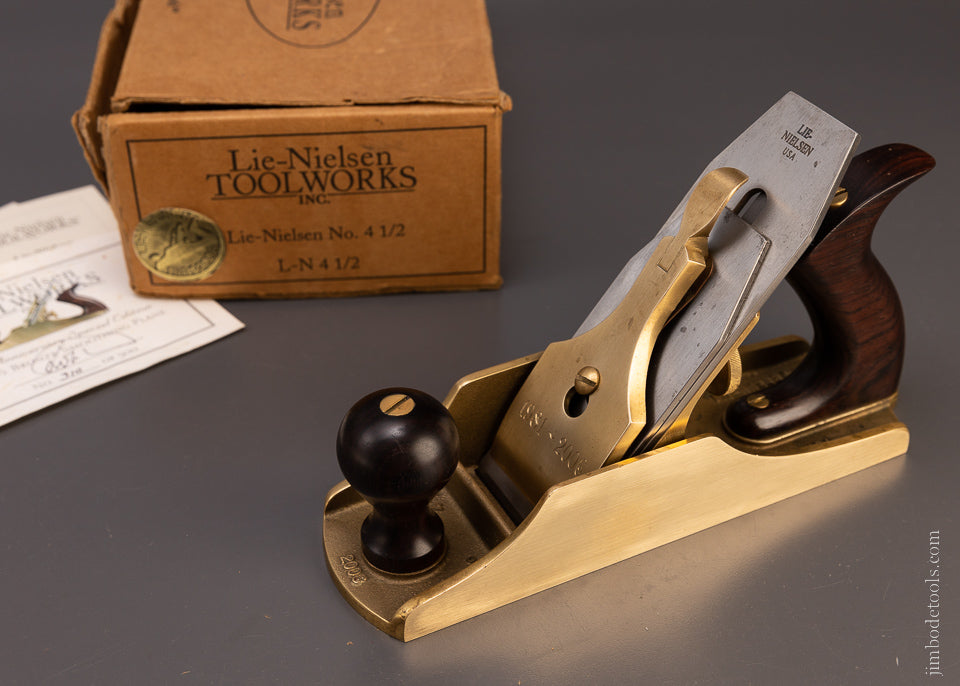 Rare Limited Edition LIE NIELSEN No. 4 1/2 JUMBO Smooth Plane with Rosewood Handles - 107615