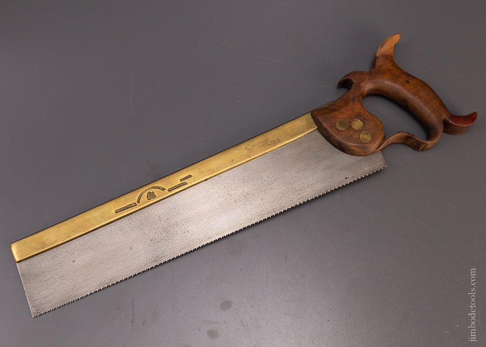 Early JOHNSON & CONAWAY Eagle Stamped Brass Back Saw - 107653