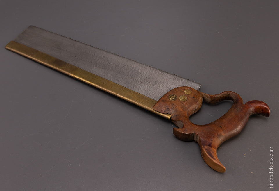 Early JOHNSON & CONAWAY Eagle Stamped Brass Back Saw - 107653