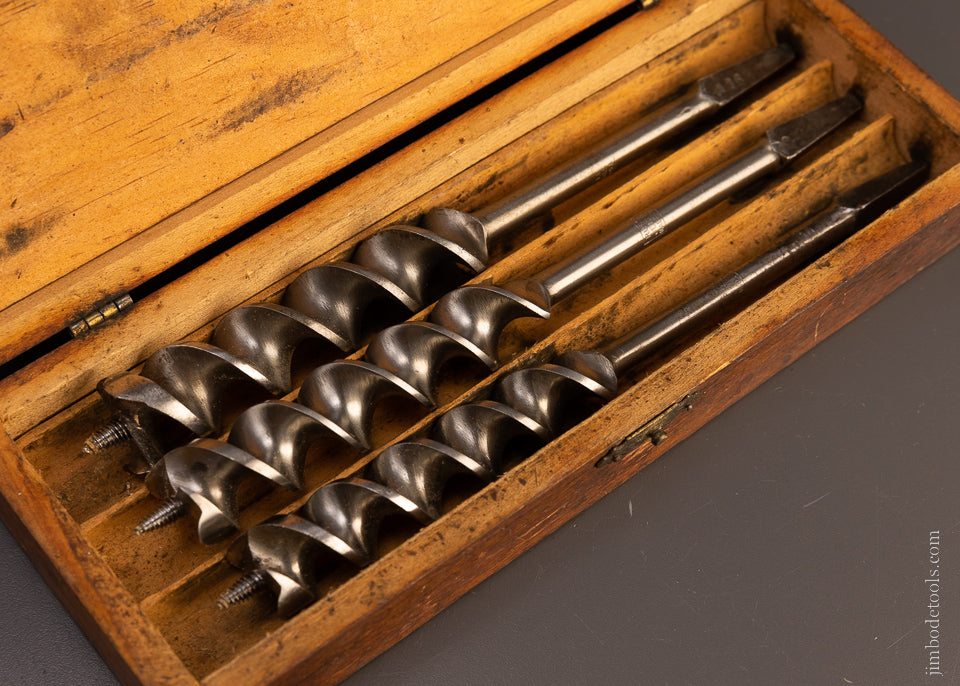 Fine Complete Set of 13 RUSSELL JENNINGS Auger Bits in Original Three Tiered Box - 107701