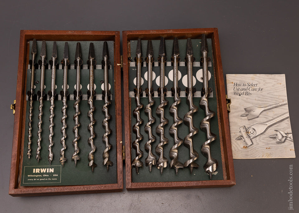 Complete Set of IRWIN Auger Bits Near Mint in Original Box - 107715