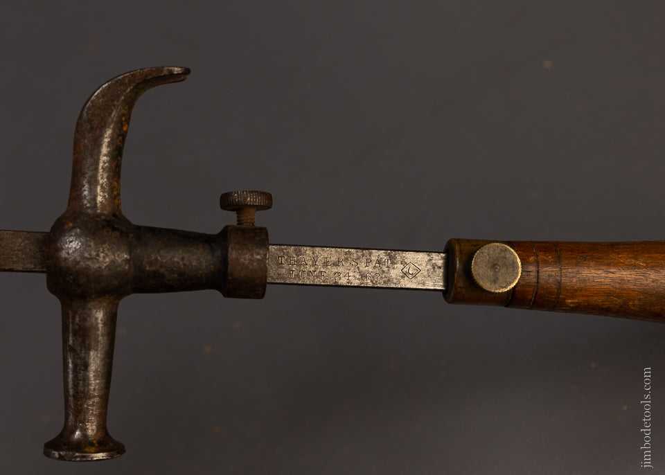 Rare THAYER’S PATENT June 24, 1862 Combination Tool Hammer - 107806
