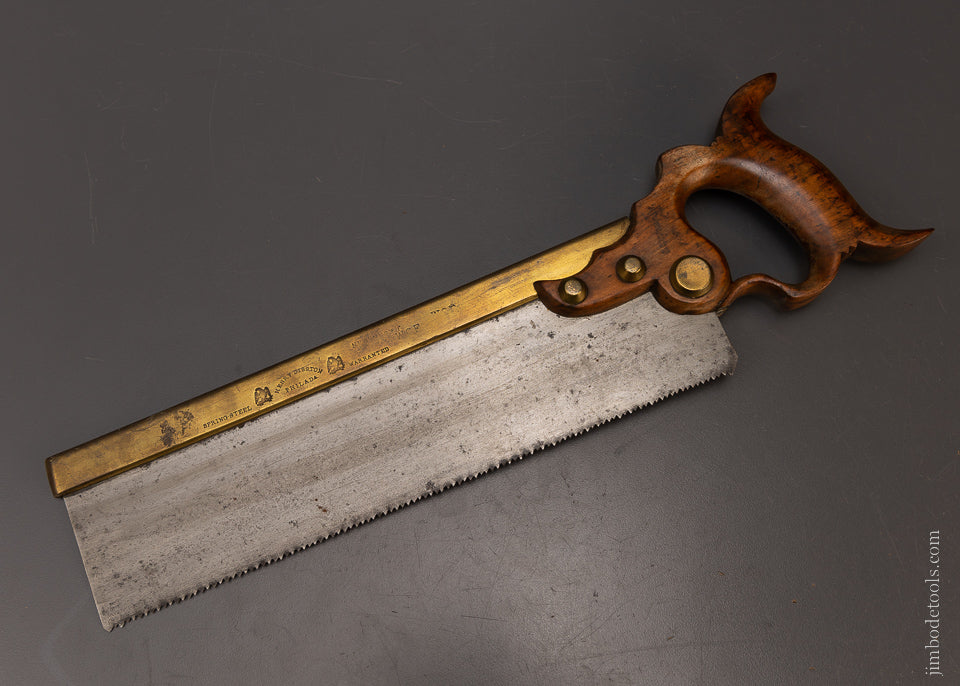 HENRY DISSTON Double Eagle Triple Cove Brass Back Saw - 107865