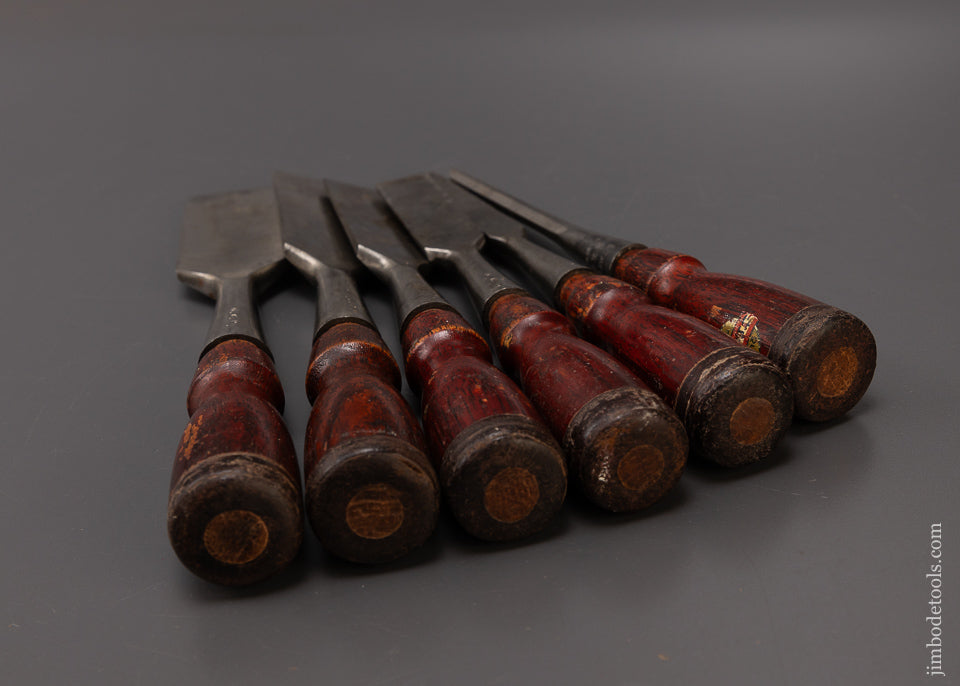 Gorgeous Set of 6 STANLEY No. 750 Chisels with Decals - 108066