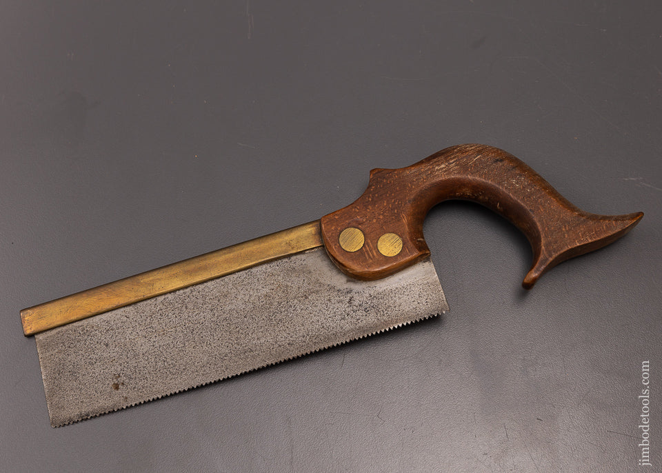Early Split Screw Brass Back Saw with Turkish Pattern Handle - 108252