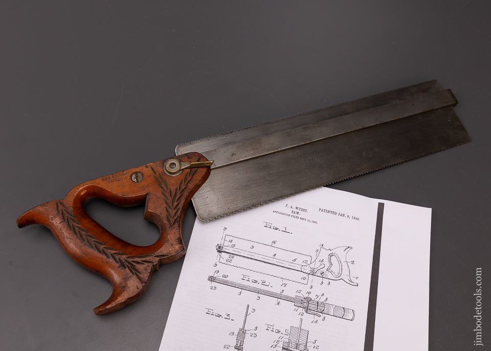 Fine WUEST PATENT GEO. BISHOP No. 10 Dovetail Saw Gauge Saw - 108572