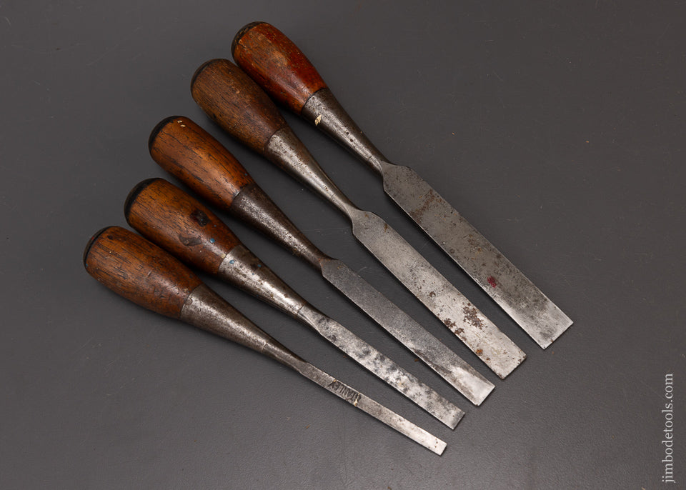 Fine Set of 5 STANLEY No. 50 EVERLASTING Chisels - 108614