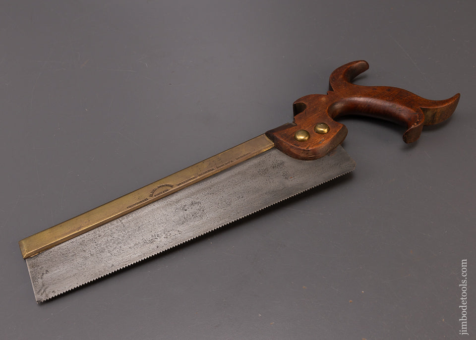 Rare JAMES TURNER PHILADA Brass Back Dovetail Saw Made for BOWLBY & BRENNER - 108643