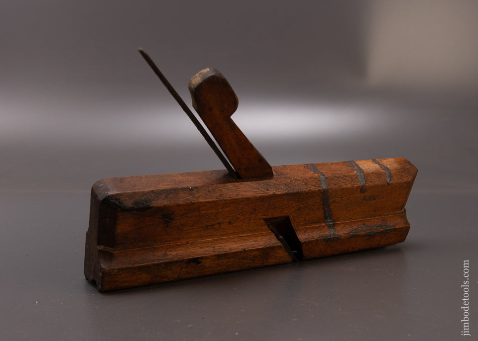 Amazing J. PERRY 18th Century Yellow Birch 10 Inch Bolection Moulding Plane 4 STAR - 108762