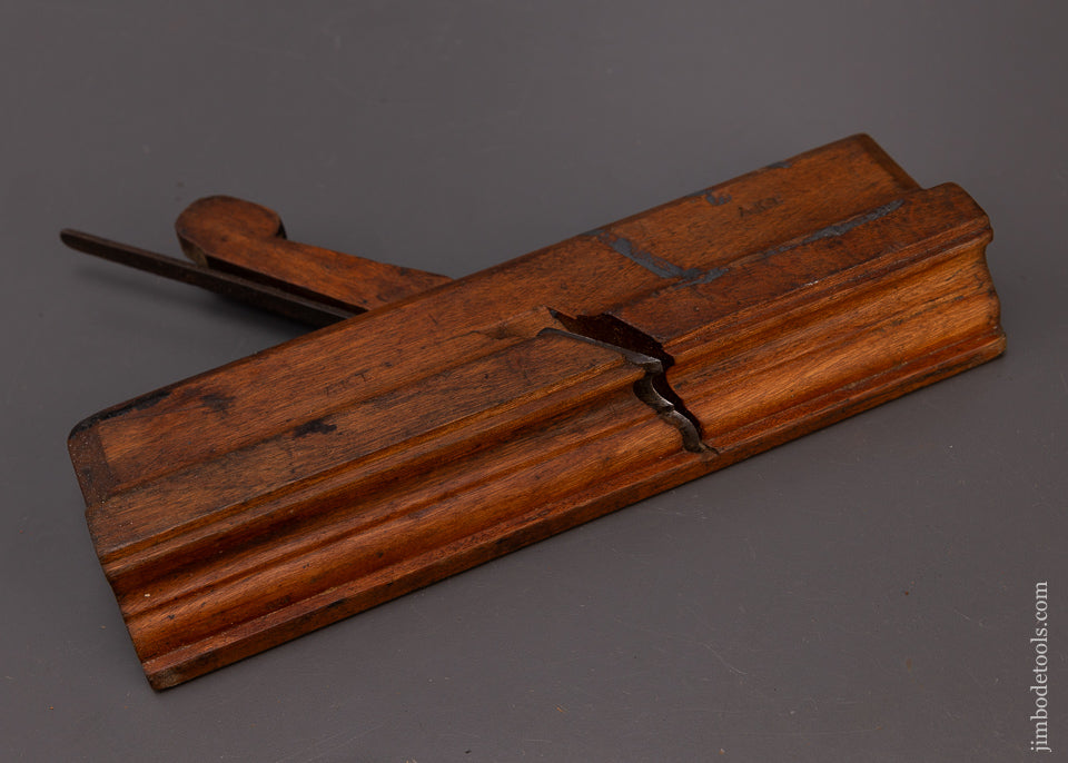 Amazing J. PERRY 18th Century Yellow Birch 10 Inch Bolection Moulding Plane 4 STAR - 108762