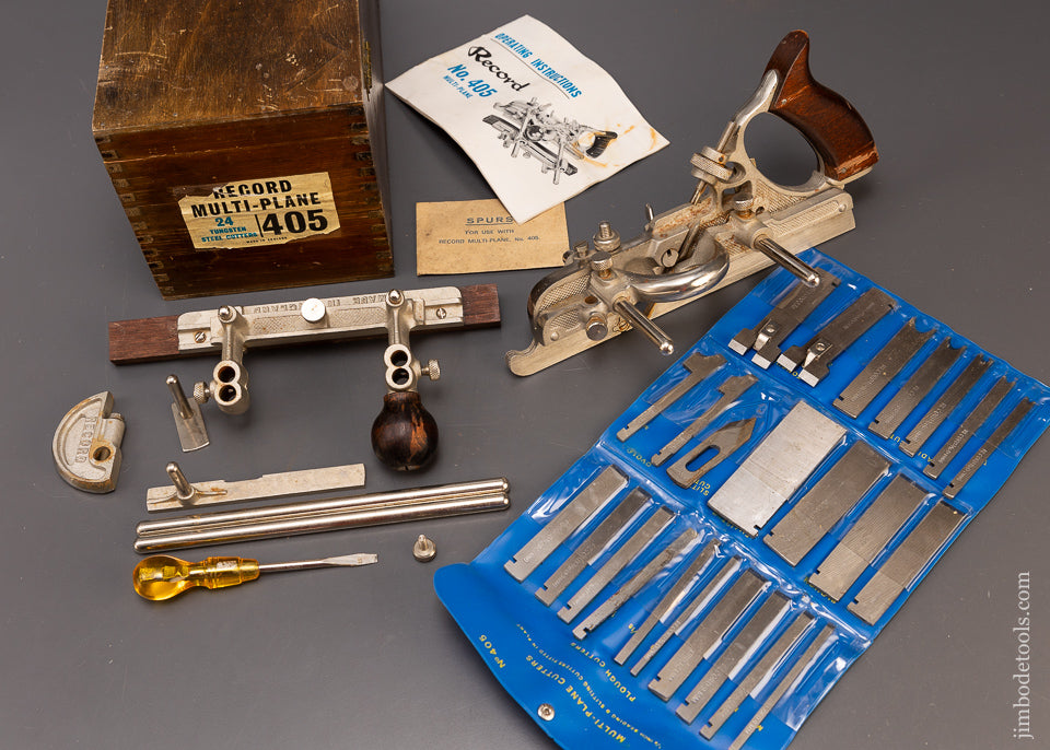 RECORD No. 405 Combination Plow Plane in Original Box Near Mint Unused - 108889