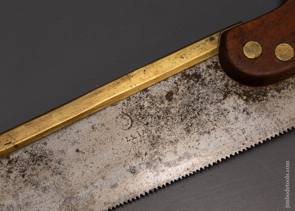 Very Rare HILL & CRUM Ct. Brass Back Saw - 108907