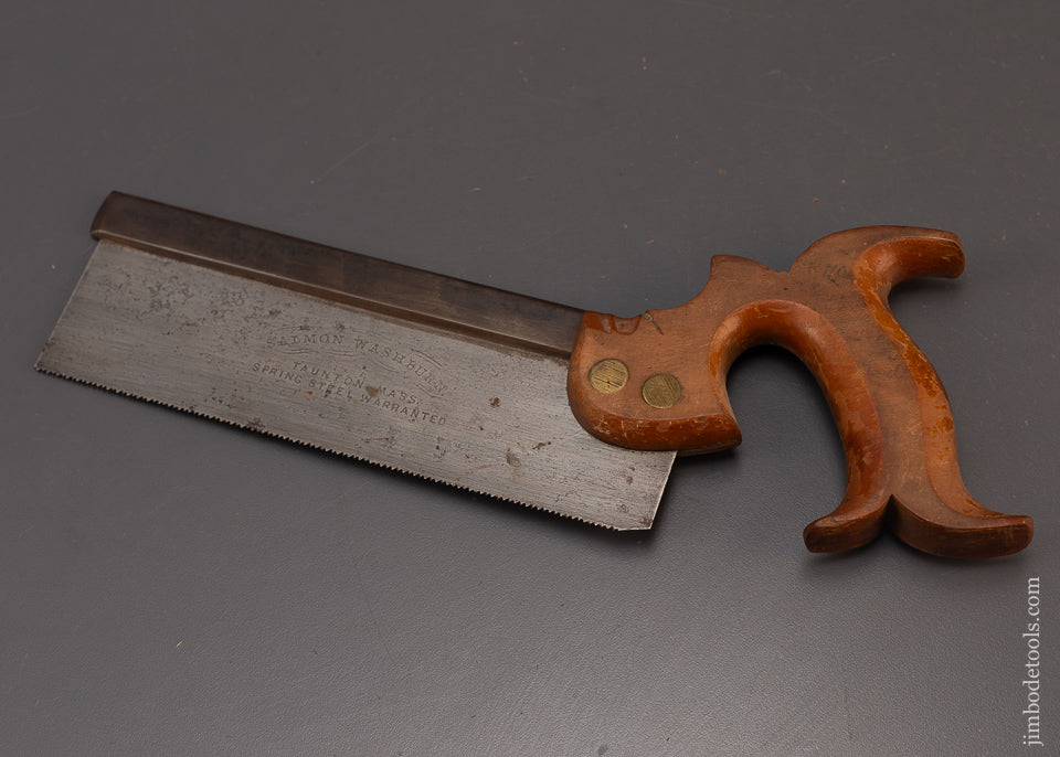 Rare SALMON WASHBURN TAUNTON MASS SPRING STEEL Back Saw - 108936