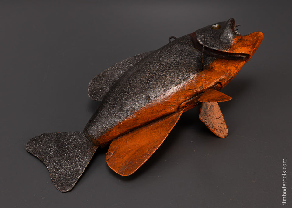 Spectacular 12 1/2 Inch Hand Carved Fish Decoy by ROBERT FRANCIS - 109046