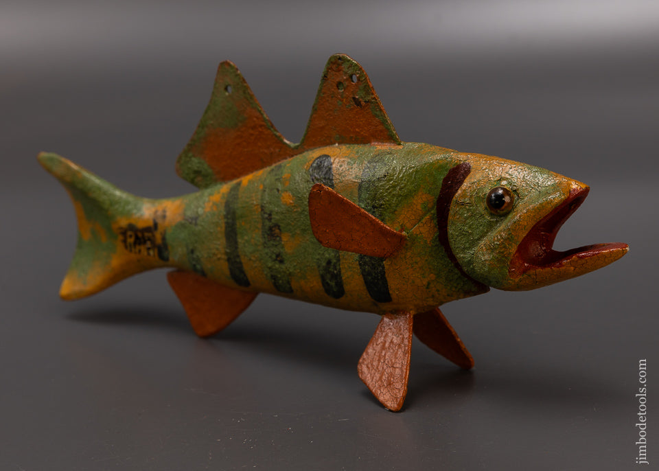 Spectacular 12 Inch Hand Carved Fish Decoy by Robert Francis - 109047