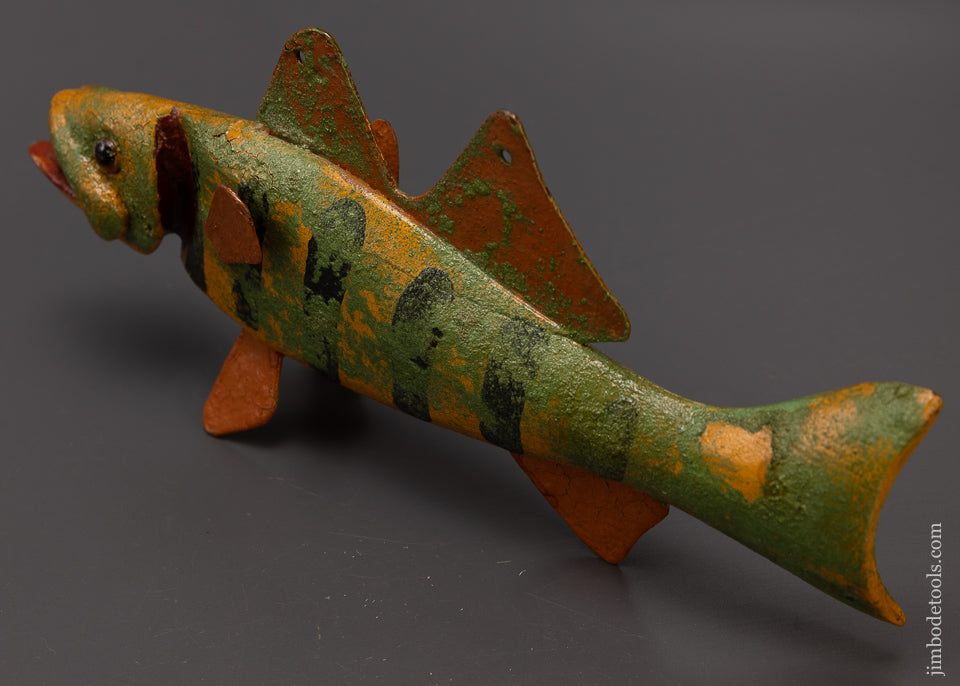 Spectacular 12 Inch Hand Carved Fish Decoy by Robert Francis - 109047