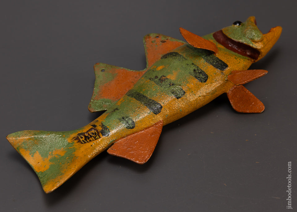 Spectacular 12 Inch Hand Carved Fish Decoy by Robert Francis - 109047