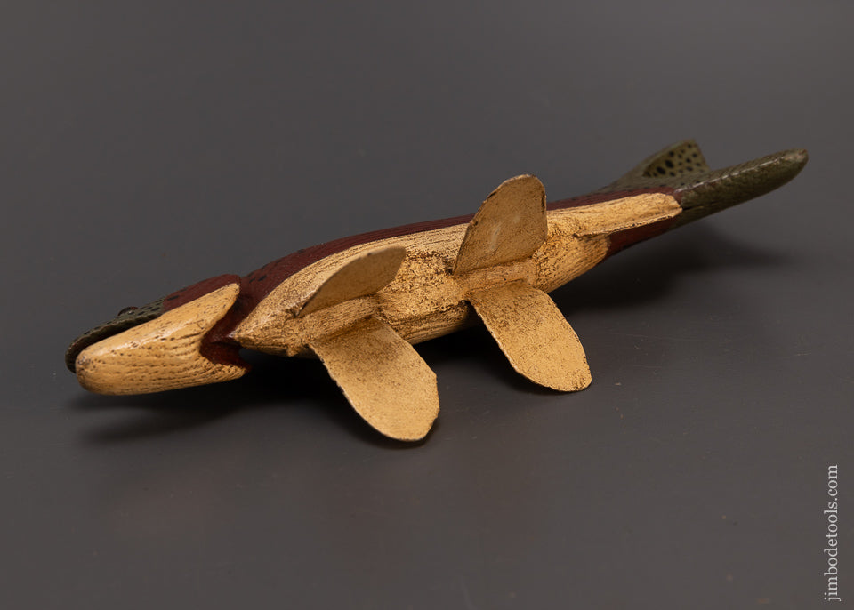 Spectacular 8 1/2 Inch Hand Carved Fish Decoy by Robert Francis - 109048