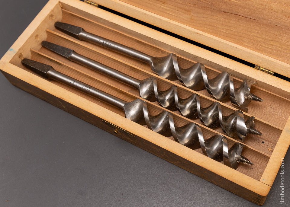 Extra Fine Complete Set of 13 RUSSELL JENNINGS Auger Bits in Original Three Tiered Box - 109224