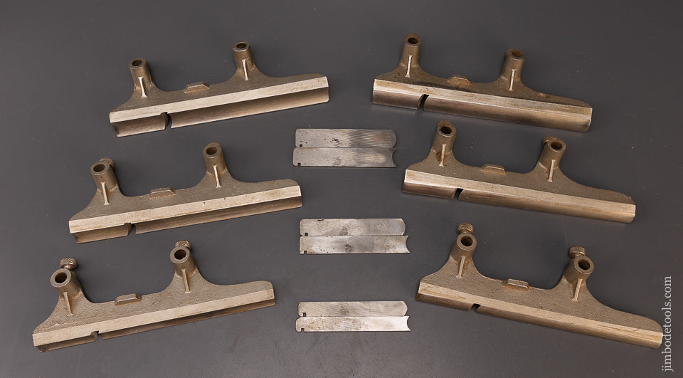 Set of 6 Hollow & Round Bottoms with Irons for RECORD No. 405 & STANLEY No. 45 Combination Planes - 109431
