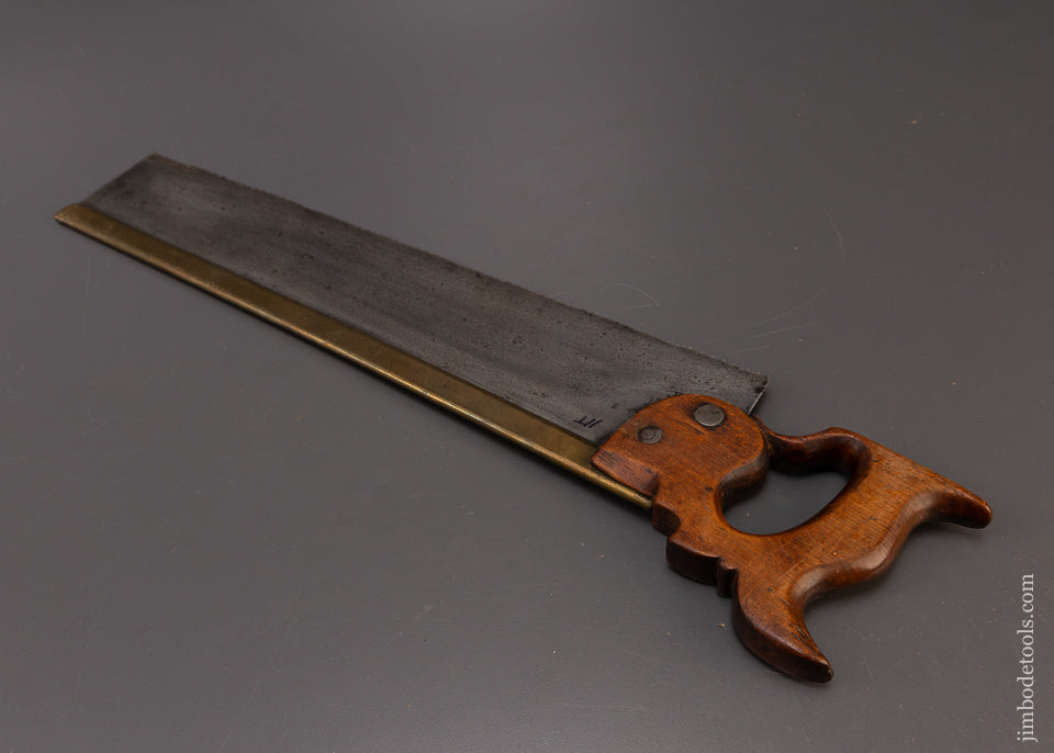 Early Riveted London Handle R. WILLIAMSON Brass Back Saw - 109457
