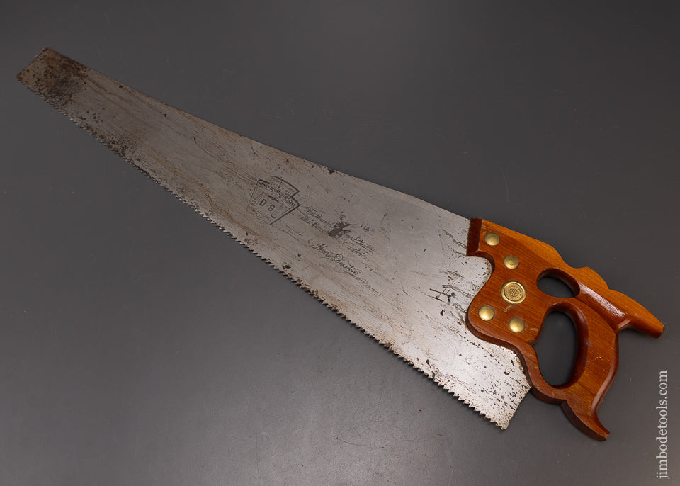Near Mint DISSTON D-8 Thumb Hole Rip Hand Saw - 109499