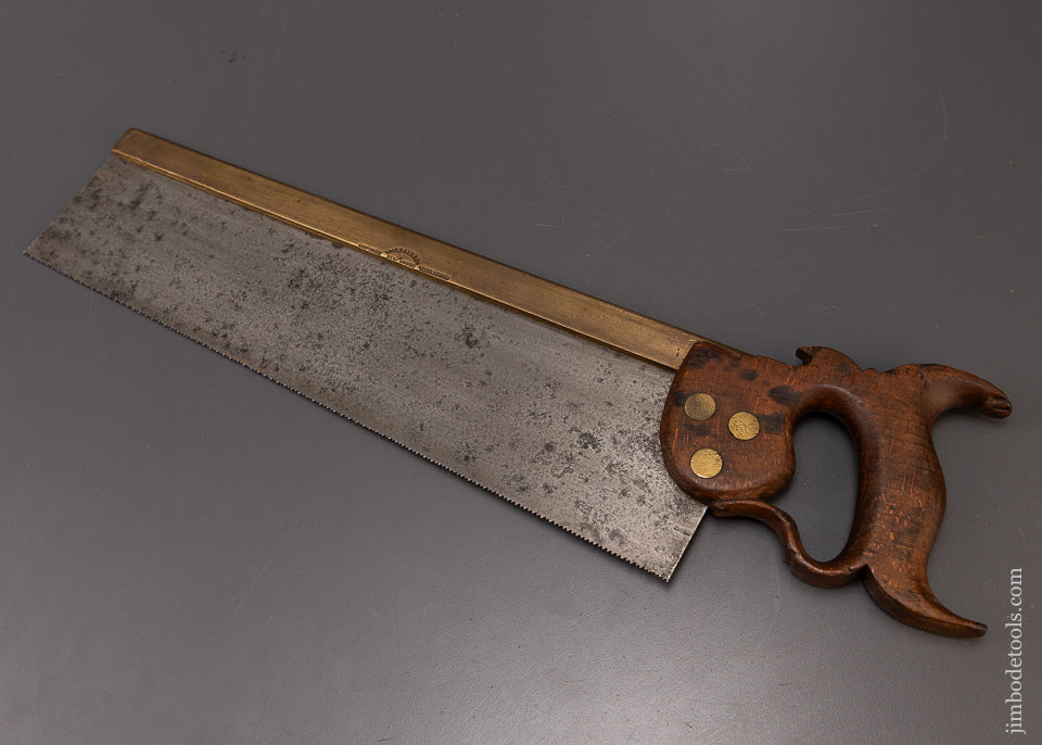 Rare WORRALL & CO. NEW YORK Brass Back Saw - 109502