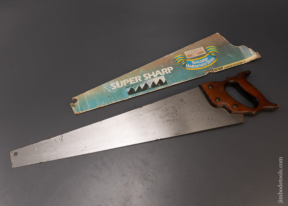Near Mint New Old Stock SANDVIK Hand Saw - 110048