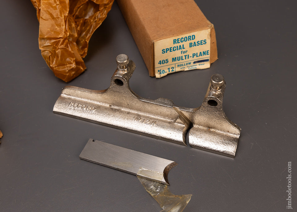 Complete Set of Hollows & Rounds Special Bases for RECORD No. 405 & STANLEY No. 45 Plow Planes Mint in Box - 110525