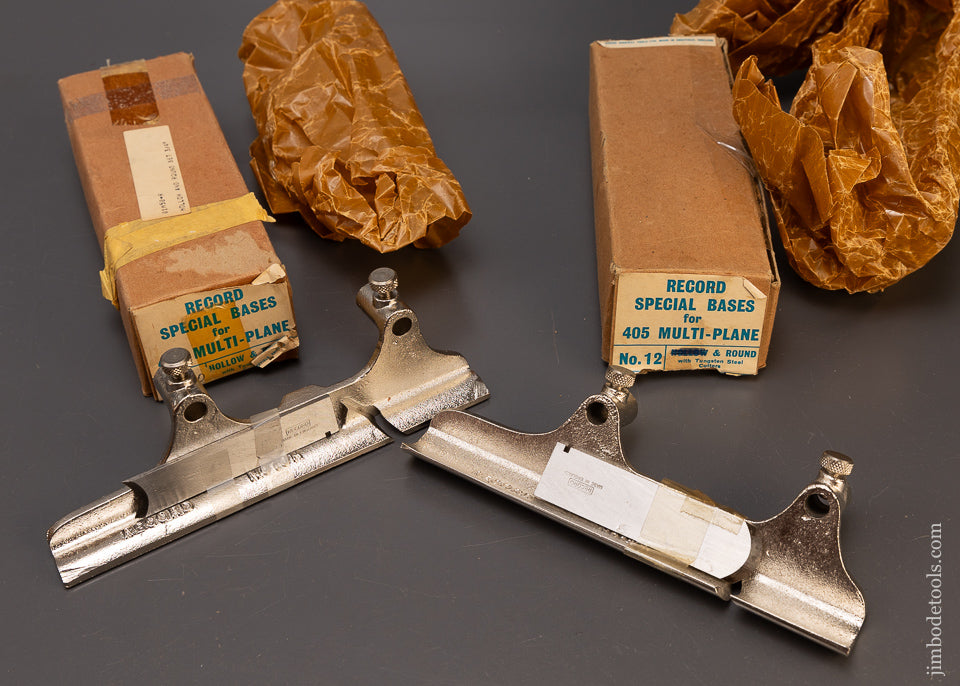 Complete Set of Hollows & Rounds Special Bases for RECORD No. 405 & STANLEY No. 45 Plow Planes Mint in Box - 110525
