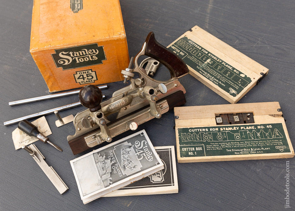 Mint Unused SWEETHEART STANLEY No. 45 Combination Plane in Original Box 100% Complete - 110690