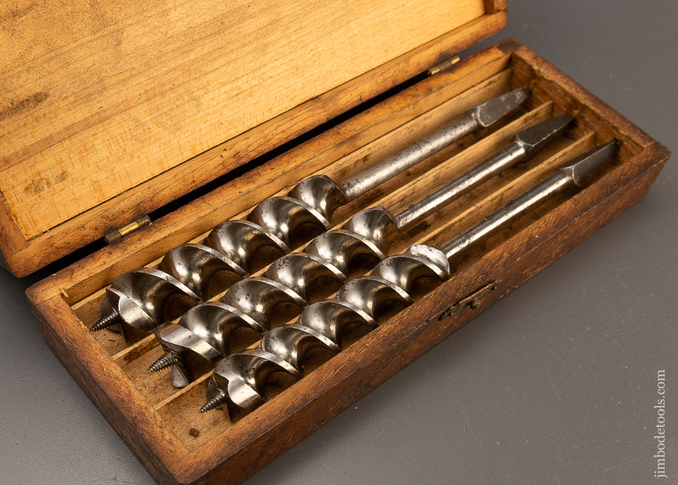 Complete Fine Set of 13 RUSSELL JENNINGS Auger Bits in Original 3 Tiered Box - 110703