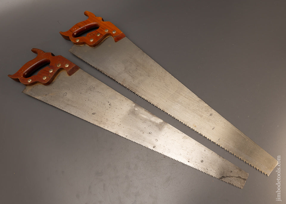Great User Pair of DISSTON D-23 Hand Saws Rip and Crosscut - 110751
