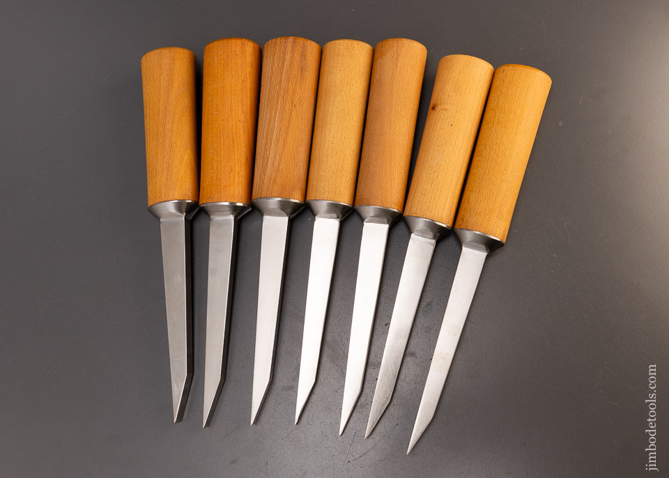 Dead Mint Set of 7 RAY ILES Pig Sticker Mortise Chisels - 110763